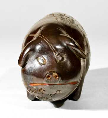 Excellent Anna Pottery Pig Bottle for Manning & Co., St. Louis