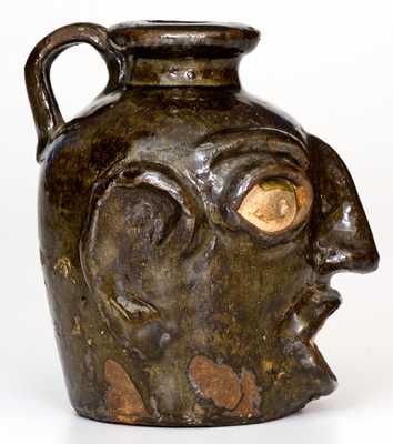 Rare Miles Mill, Edgefield District, SC Stoneware Face Jug, circa 1865-1875