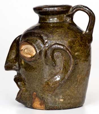 Rare Miles Mill, Edgefield District, SC Stoneware Face Jug, circa 1865-1875