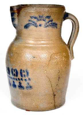 Attrib. A.P. Donaghho, Parkersburg, WV Stoneware Pitcher