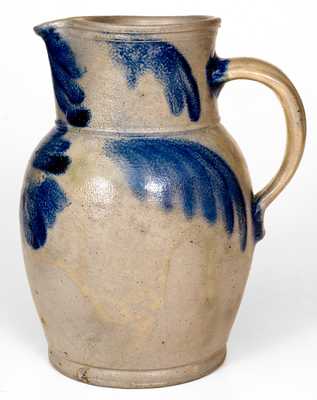 Baltimore Stoneware Pitcher w/ Cobalt Floral Decoration, Baltimore, MD origin, c1850