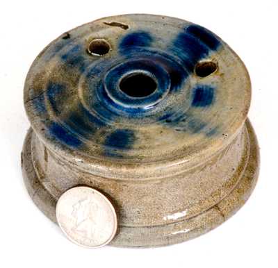 Cobalt-Decorated Stoneware Inkwell, Manhattan or Otherwise NY origin