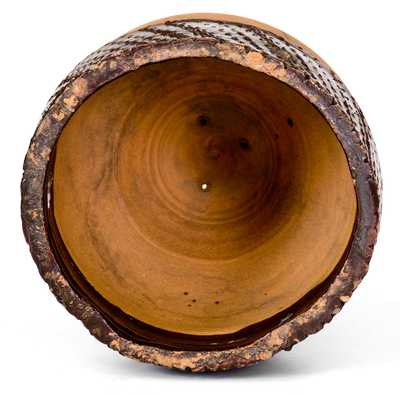 Tanware Acorn-Form Hanging Planter, PA or OH origin, circa 1885