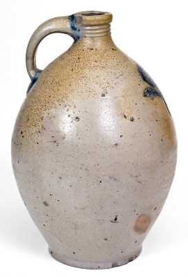 Fine Boston Stoneware Jug w/ Impressed Flower att. Jonathan Fenton, late 18th century