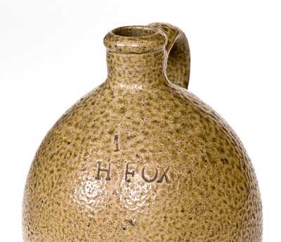 Rare 1/4 Gal. H. Fox (Himer Fox, Chatham County, NC) Stoneware Jug