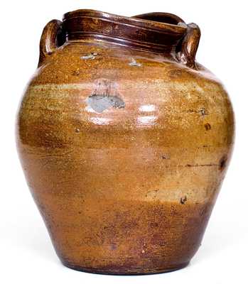 Rare 2 Gal. BOSTON Stoneware Jar with Iron-Oxide Slip Decoration