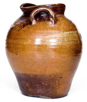 Rare 2 Gal. BOSTON Stoneware Jar with Iron-Oxide Slip Decoration