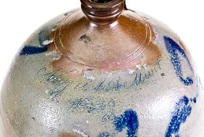 Important Early Richmond Area Stoneware Jug w/ Inscribed Petersburg, VA Advertising