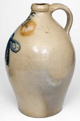 Rare 3 Gal. N. CLARK & CO. / LYONS Stoneware Jug with Detailed Insect Decoration