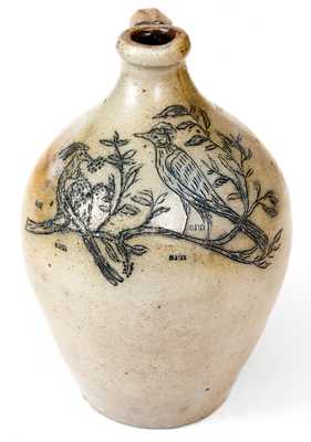 Exceptional Utica, NY 1/4 Gal. Incised Stoneware Jug Marked 