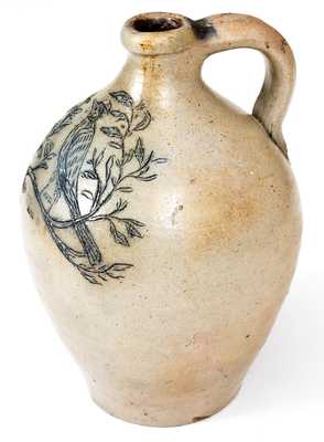 Exceptional Utica, NY 1/4 Gal. Incised Stoneware Jug Marked 