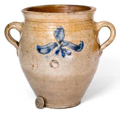 1/2 Gal. Vertical-Handled Stoneware Jar with Incised Decoration, Manhattan, circa 1790