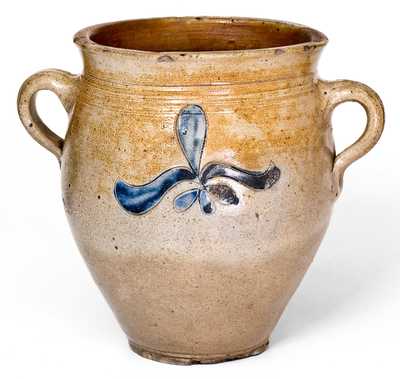 1/2 Gal. Vertical-Handled Stoneware Jar with Incised Decoration, Manhattan, circa 1790