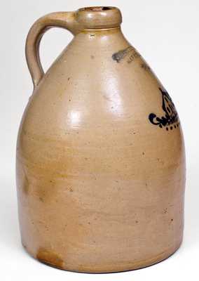 A. O. WHITTEMORE / HAVANA, NY Stoneware Jug with House Decoration