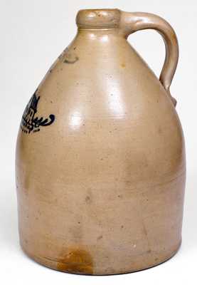 A. O. WHITTEMORE / HAVANA, NY Stoneware Jug with House Decoration