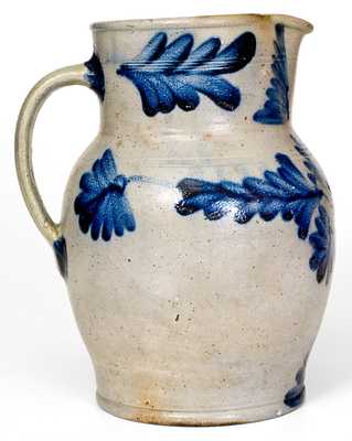 1 Gal. Henry Remmey, Philadelphia, PA Stoneware Pitcher w/ Elaborate Floral Decoration