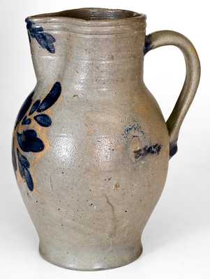 Scarce Stoneware Pitcher att. John and James Miller, Strasburg, VA, circa 1835