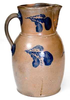 1 Gal. W. H. LEHEW / STRASBURG, VA Stoneware Pitcher with Floral Decoration