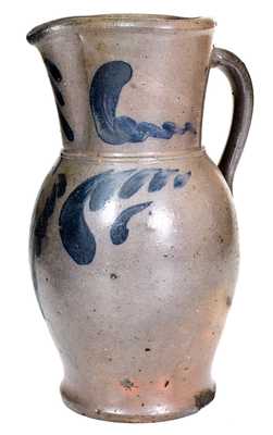 Rare 1/2 Gal. J. M. HICKERSON / STRASBURG, VA Stoneware Pitcher w/ Floral Decoration