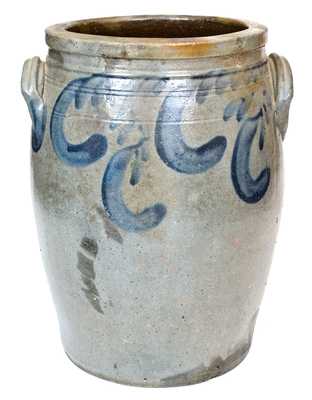 Unusual 4 Gal. S. BELL & SON / STRASBURG, VA Stoneware Jar w/ Profuse Decoration