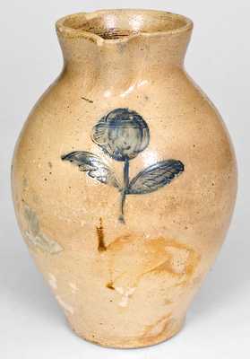 Very Rare Stoneware Pitcher w/ Impressed Flower, att. Jonathan Fenton, Boston, 18th century