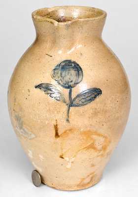 Very Rare Stoneware Pitcher w/ Impressed Flower, att. Jonathan Fenton, Boston, 18th century