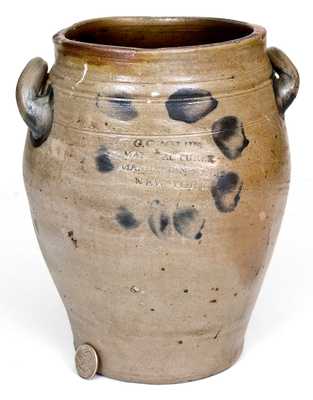C. CROLIUS / MANUFACTURER / MANHATTAN-WELLS / NEW-YORK Stoneware Jar