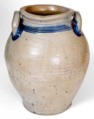 2 Gal. Stoneware Jar w/ Bold Decoration, probably Cheesequake, NJ, 18th century