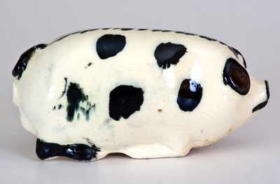 Unusual Midwestern Stoneware Pig Bottle Inscribed "Florence / 1889"