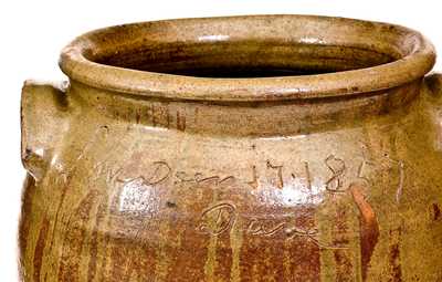 Outstanding Stoneware Jar Inscribed 