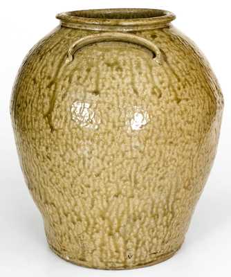 Rare Ash-Glazed Stoneware Jar w/ Impressed 