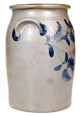 3 Gal. Stoneware Jar with Floral Decoration, New Geneva, PA