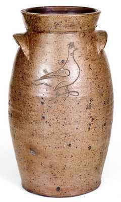 Extremely Rare Incised Bird Churn attrib. John Floyd, Knox County, TN or OH origin, c1840-60