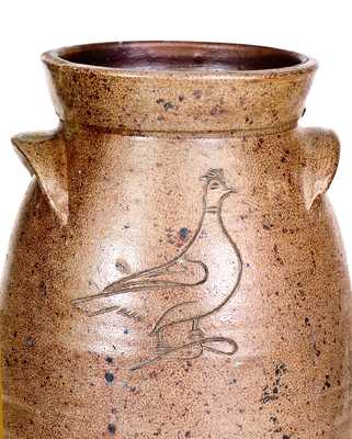 Extremely Rare Incised Bird Churn attrib. John Floyd, Knox County, TN or OH origin, c1840-60