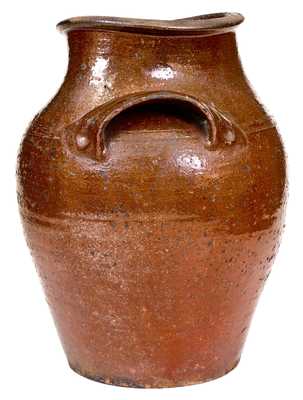 Scarce Great Road Glazed Redware Jar, Southwestern VA or Eastern TN, mid 19th century