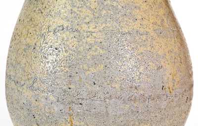 Rare Midwestern Stoneware Jar w/ Inscribed Hymn Lyrics: