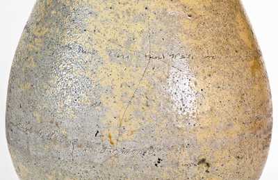 Rare Midwestern Stoneware Jar w/ Inscribed Hymn Lyrics: