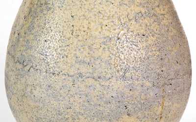 Rare Midwestern Stoneware Jar w/ Inscribed Hymn Lyrics: