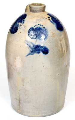 JOHN BELL / WAYNESBORO, PA Stoneware Jug w/ Cobalt Floral Decoration