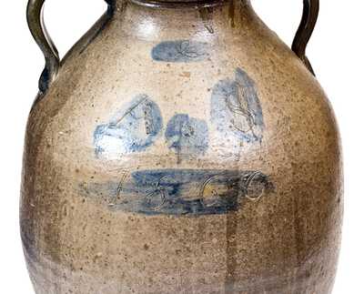 Rare Seven-Gallon Stoneware Presentation Cooler w/ Incised Decoration, 1866, probably OH