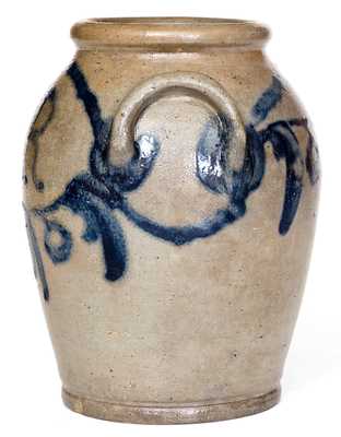 Rare Small-Sized Remmey (Philadelphia) Stoneware Presentation Jar, circa 1830