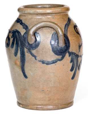Rare Small-Sized Remmey (Philadelphia) Stoneware Presentation Jar, circa 1830