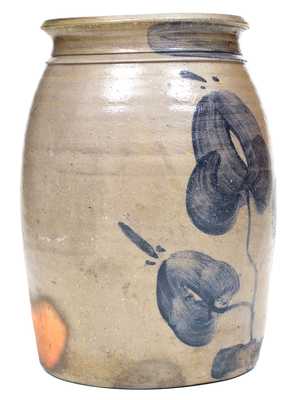 Pruntytown, WV Stoneware Canning Jar w/ Floral Decoration