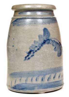 Western PA Stoneware Canning Jar with Freehand Decoration