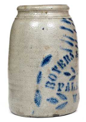 BOYERS & HARDEN / PALATINE, W. VA Stoneware Jar with Elaborate Decoration