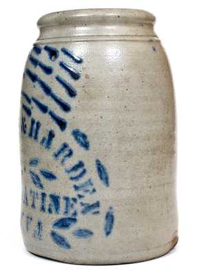 BOYERS & HARDEN / PALATINE, W. VA Stoneware Jar with Elaborate Decoration