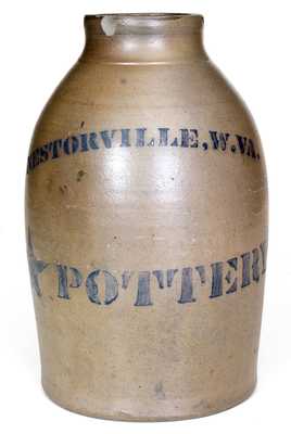 Very Rare Nestorville, West Virginia Stoneware Canning Jar w/ Stenciled Stars