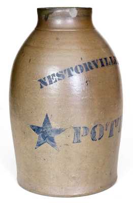 Very Rare Nestorville, West Virginia Stoneware Canning Jar w/ Stenciled Stars