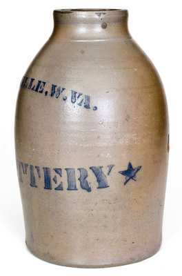 Very Rare Nestorville, West Virginia Stoneware Canning Jar w/ Stenciled Stars