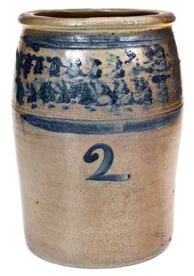 2 Gal. Stoneware Jar with Sponged Decoration att. Morgantown, WV